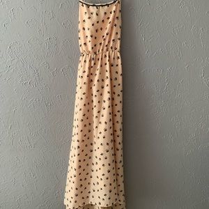 Maxi length high low pink float dress